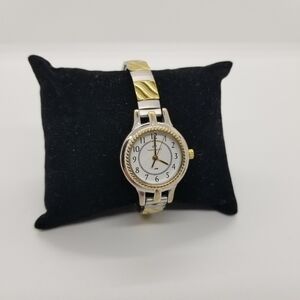 Viewpoint silver and gold tone stretch analog watch